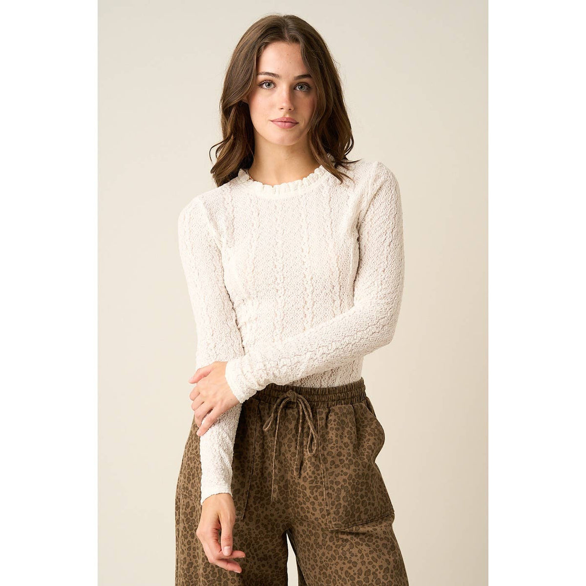 Victoria Ruffle Long Sleeve Top