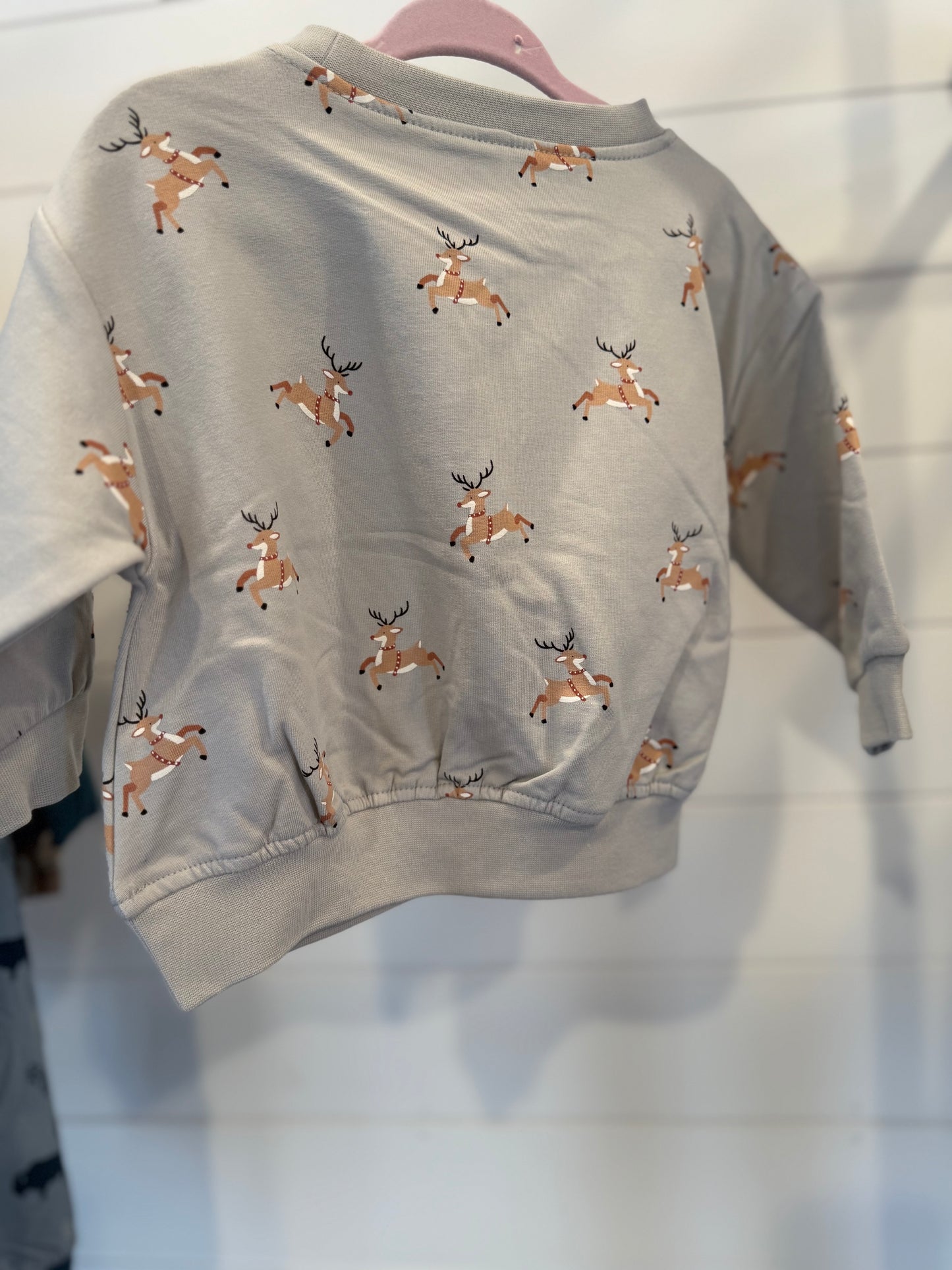 Quincy Mae Reindeer Relaxed Fleece Sweatshirt