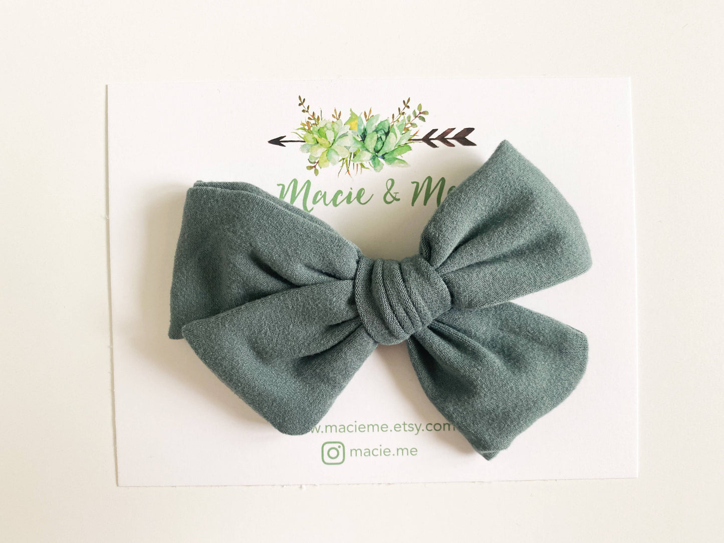Teal Schoolgirl Bow
