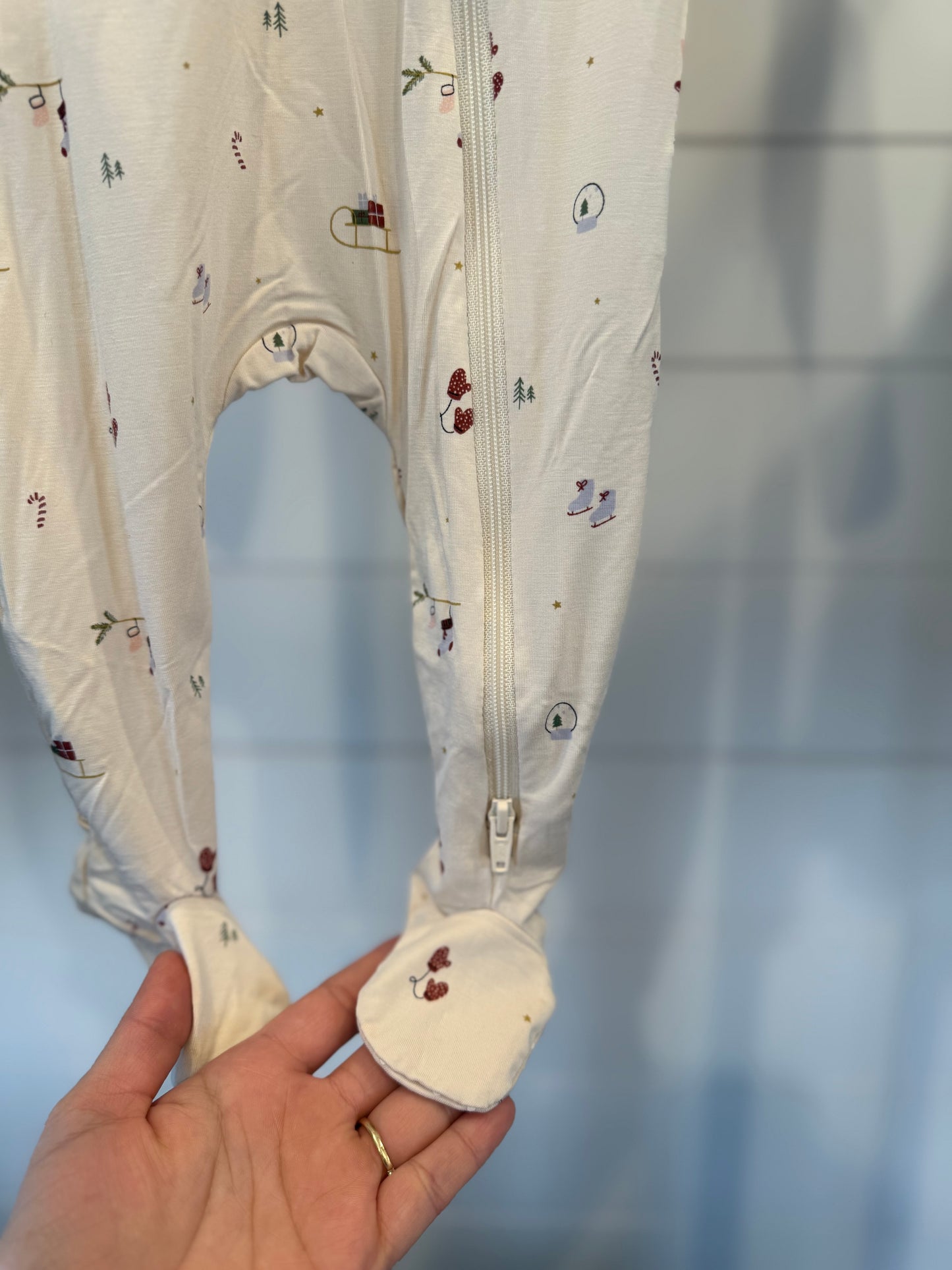 Quincy Mae Winter Wonderland Bamboo Zip Footie