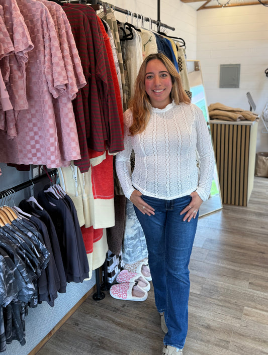 Victoria Ruffle Long Sleeve Top