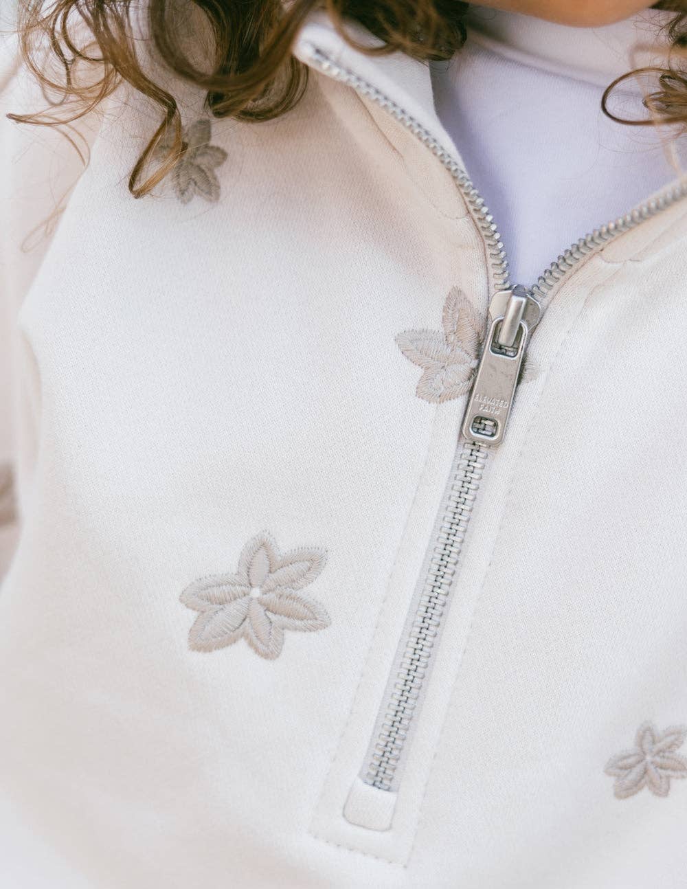 Floral Kids Half-Zip