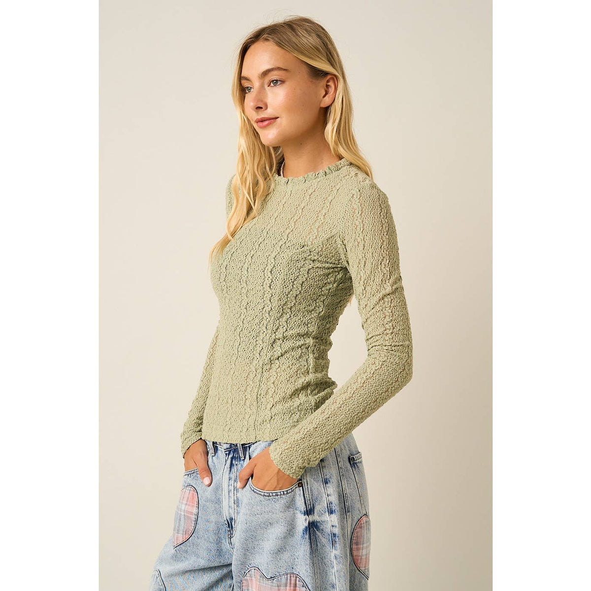 Victoria Ruffle Long Sleeve Top
