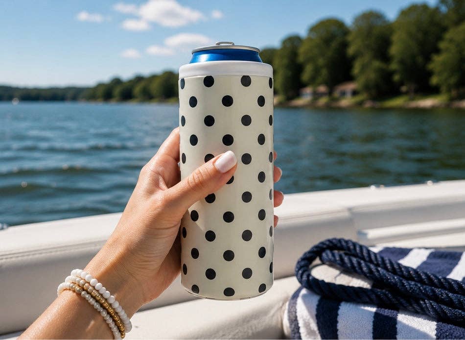 Hard Cooling Can in Cream Polka Dot