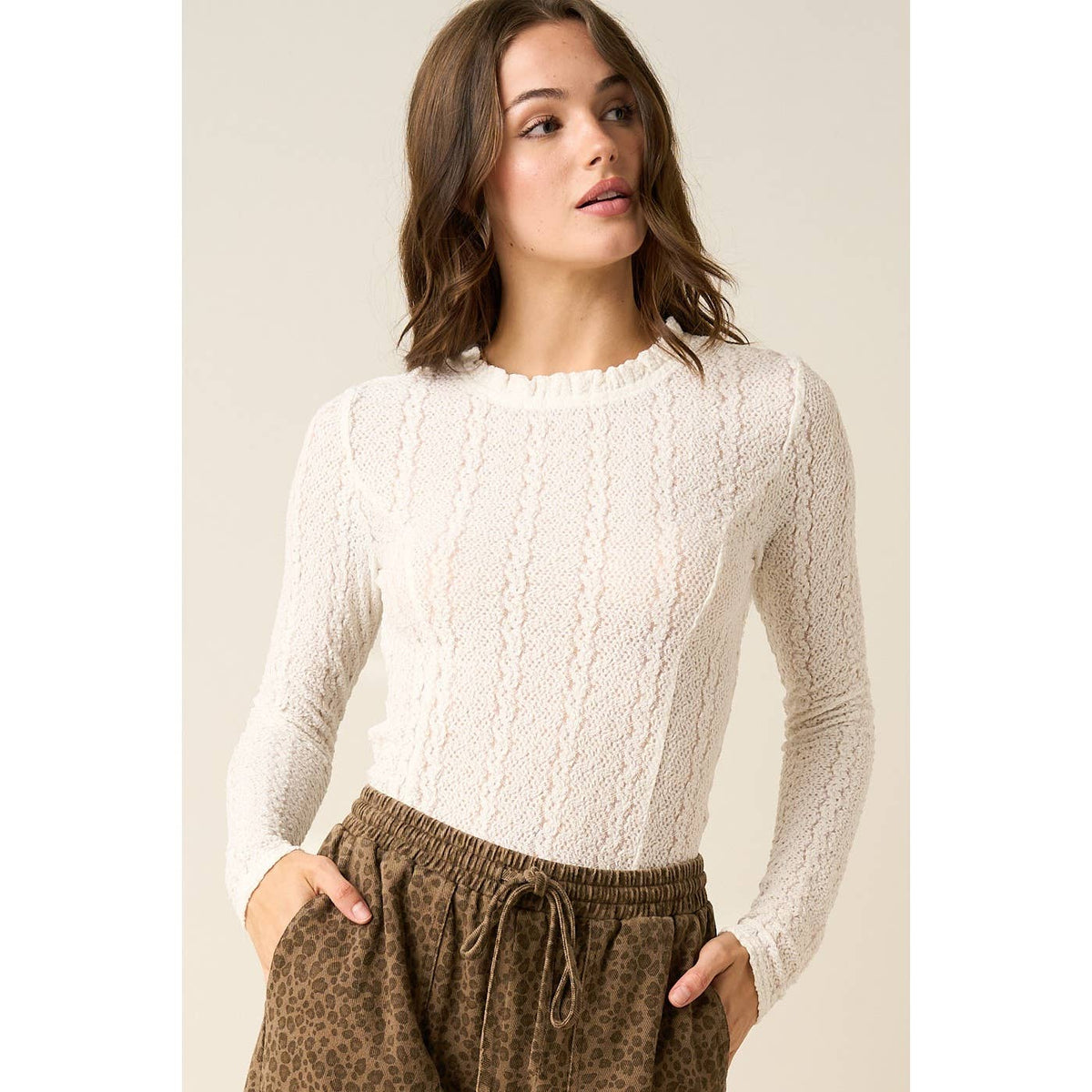 Victoria Ruffle Long Sleeve Top