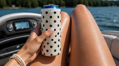 Hard Cooling Can in Cream Polka Dot