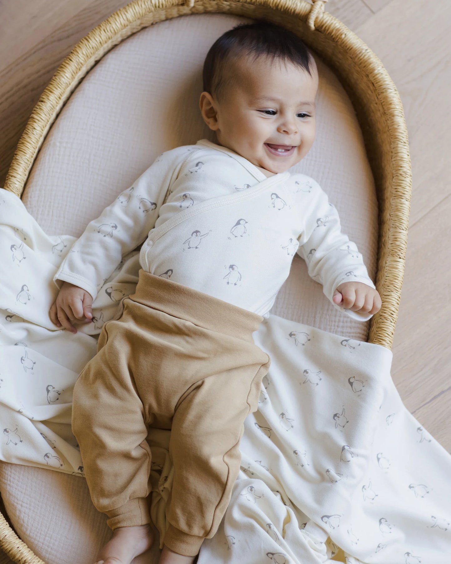 Quincy Mae Penguins Body Suit + Pant Set