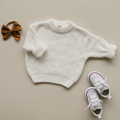 White Chunky Knit Sweater