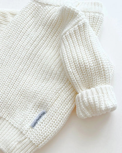 White Chunky Knit Sweater