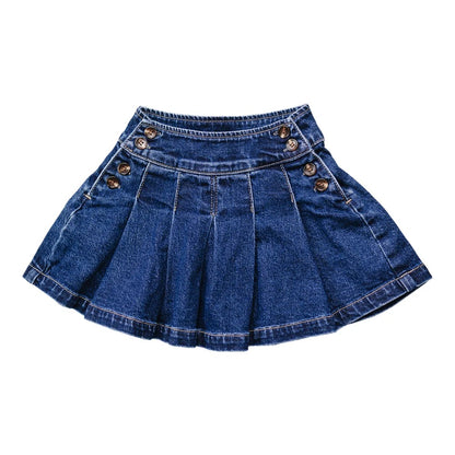 Denim Pleated Skirt
