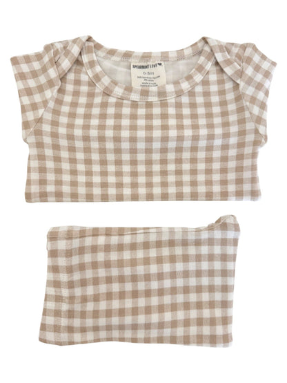 Everyday Baby Set, Tan Gingham