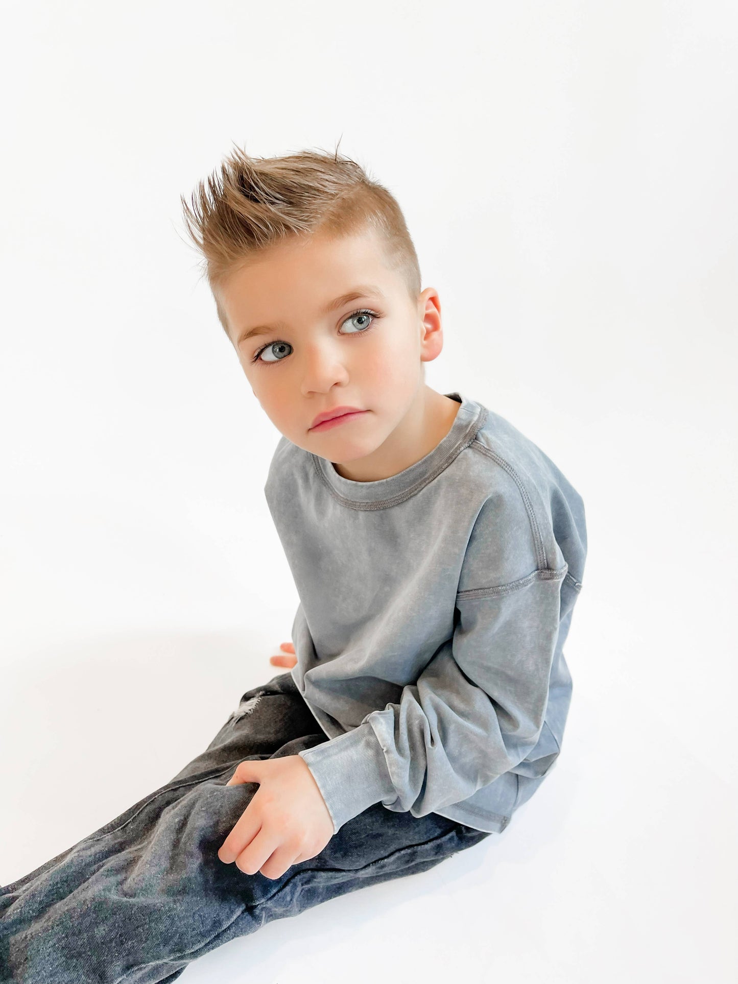 Toddler Sleet Stone-Wash Long Sleeve Tee