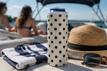 Hard Cooling Can in Cream Polka Dot