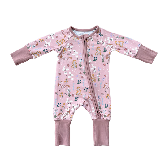 Long Sleeve Zip Romper Bamboo