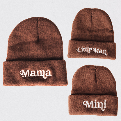 Matching Knit Hats- Mini- Dark Brown