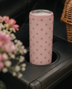 Hard Cooling Can in Pink Polka Dot