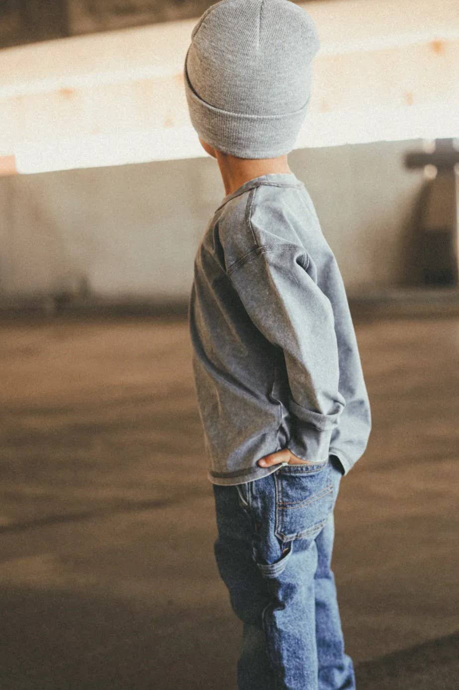 Toddler Sleet Stone-Wash Long Sleeve Tee