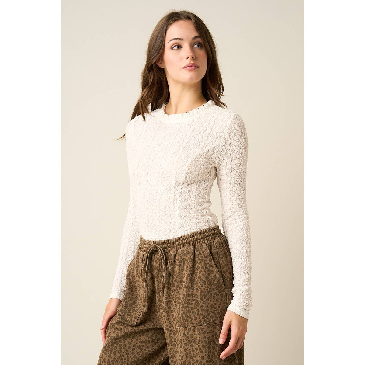 Victoria Ruffle Long Sleeve Top